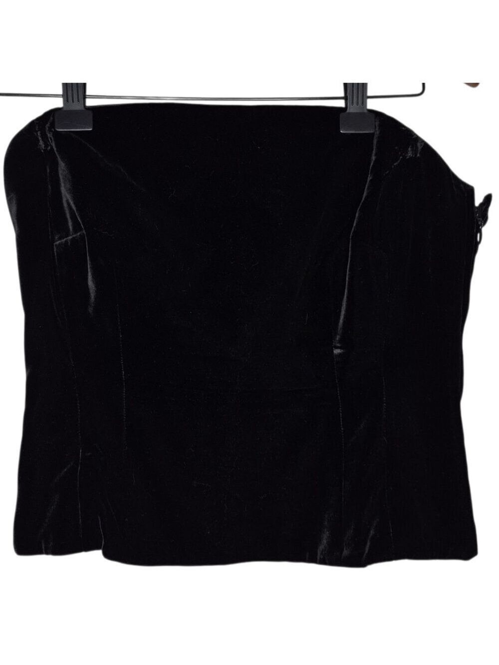 Ann Taylor Black Velvet Strapless Bustier Top Women’s Size 8 - Picture 2 of 5